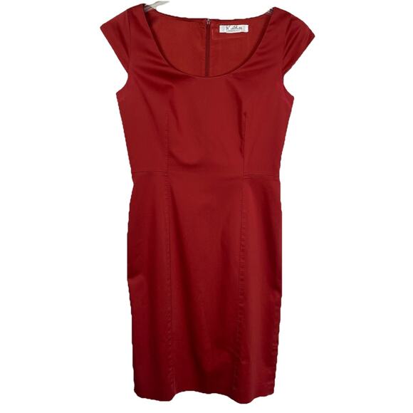 Max Mara Sheath Dress Size 8 Burnt Orange Quiet Luxury Career Party Wedding - Picture 1 of 9
